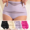 4-Pack/Set High-Waist Shaping Panties for Women- Seamlesslce Silk Mesh Control Briefs, Tummy slimming & Butt LiftingUnderwear Breathable Everyday:_Beige 4pcs_M
