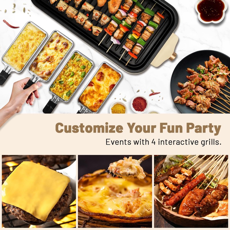 Pukomc Electric Indoor Grill,2 in 1 Indoor Grills for Kitchen