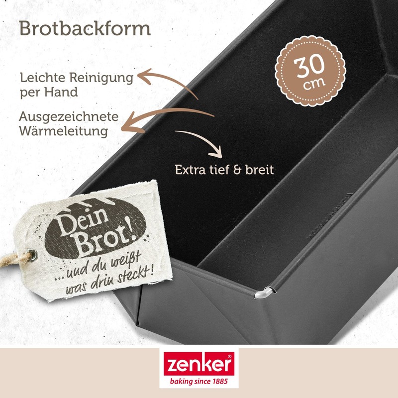 Zenker Brotbackform 30cm, Schwarz, 30