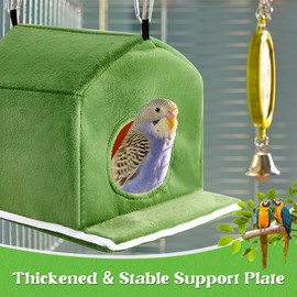 Spiareal 2 Pcs Large Winter Warm Birds Nest House Plush Snuggle Bird Bed for Cage Sleeping Hanging Hammock Parakeet Bed Cage Accessories for Parrot Cockatiels Budgies Lovebird 11 x 15 x 11 Inches