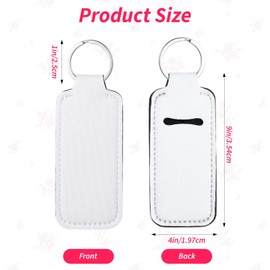 CIATBYYJ 100 Pcs Sublimation Blanks Lip Gloss Keychain Holder, Portable Lipstick Keychain Holder, Protective Lip Balm Holders Keychains for Women DIY Key Ring Travel Supplies
