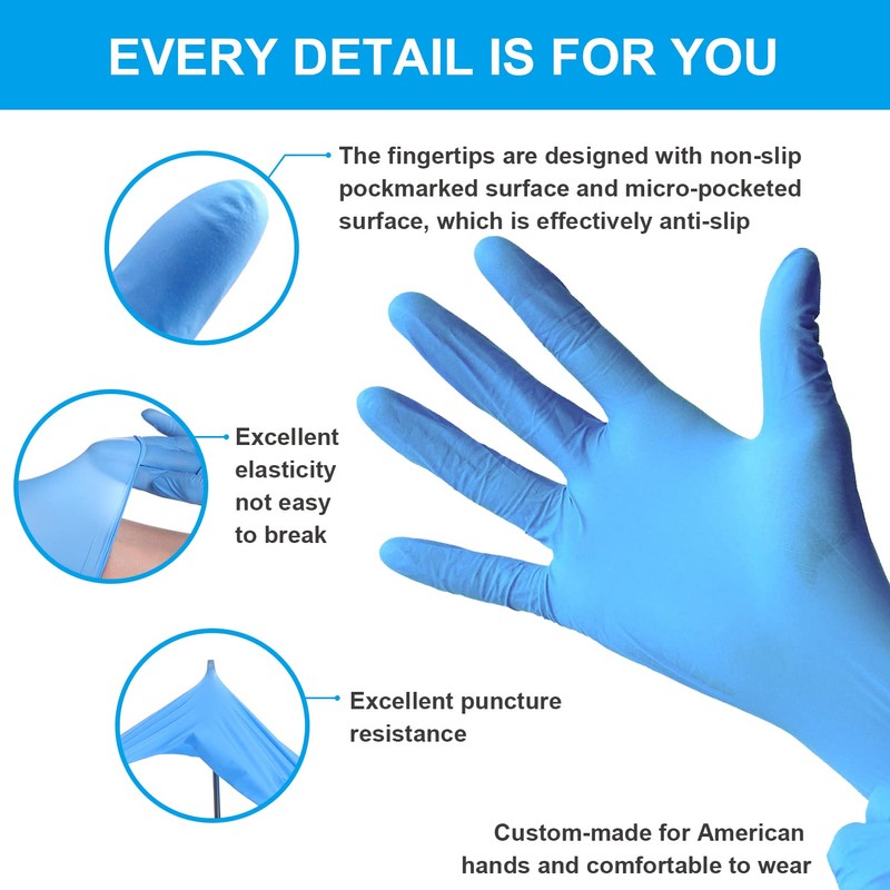 FINITEX Nitrile Disposable Medical Exam Gloves Blue 2000 PCS (Large)
