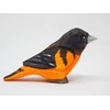 Selsela Oriole Bird Keychain Ring Hook Clip Charm Miniature Wood
