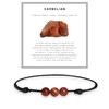 Luck Strings Carnelian Gemstone Beads Pendant Necklace with Adjustable Wax