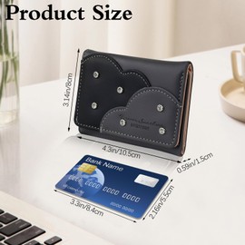 Andiker Small Wallet for Women, Trifold Women's Wallet Soft PU Leather Slim Wallet with Card Holder ID Window Cash Pocket Stylish Ladies Wallet with Snap Closure, pink, Contemporary