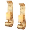 Capesaro Wall Candle Sconce Set of 2,Gold Metal Wall Mount