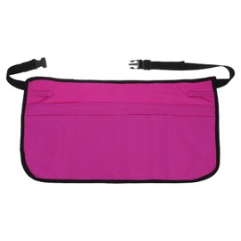 sourcing map Professional Waterproof Cleaning Apron 11.8"x21.7" Adjustable Waist Belt Waitress Waiter Short Aprons with 5 Pockets for Cleaning Work of House Hotel, Rose Red