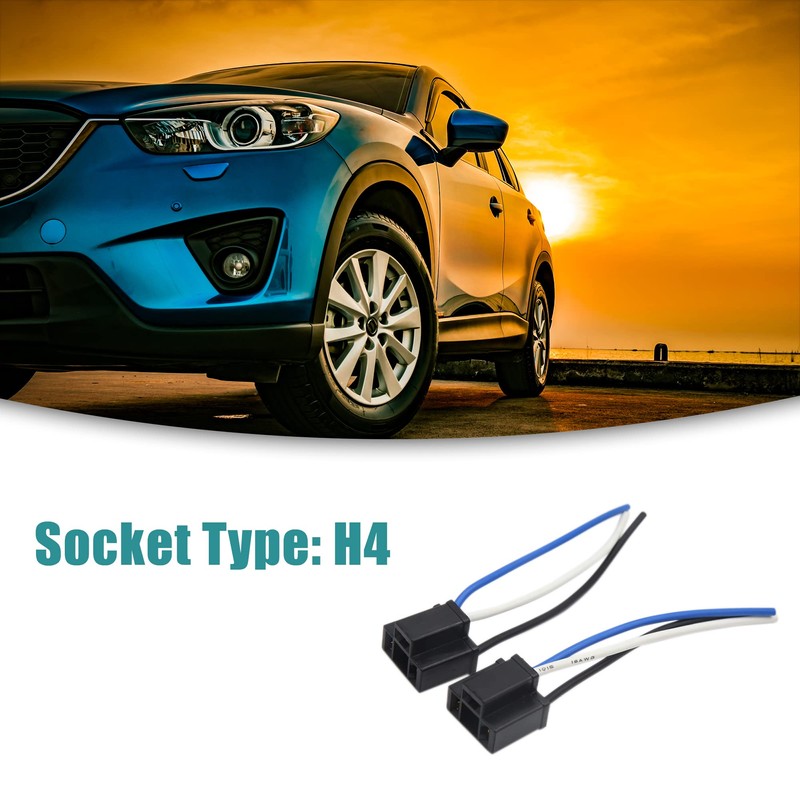 ACROPIX Car H4 Fog Lights Headlight Extension Wire Harness Socket