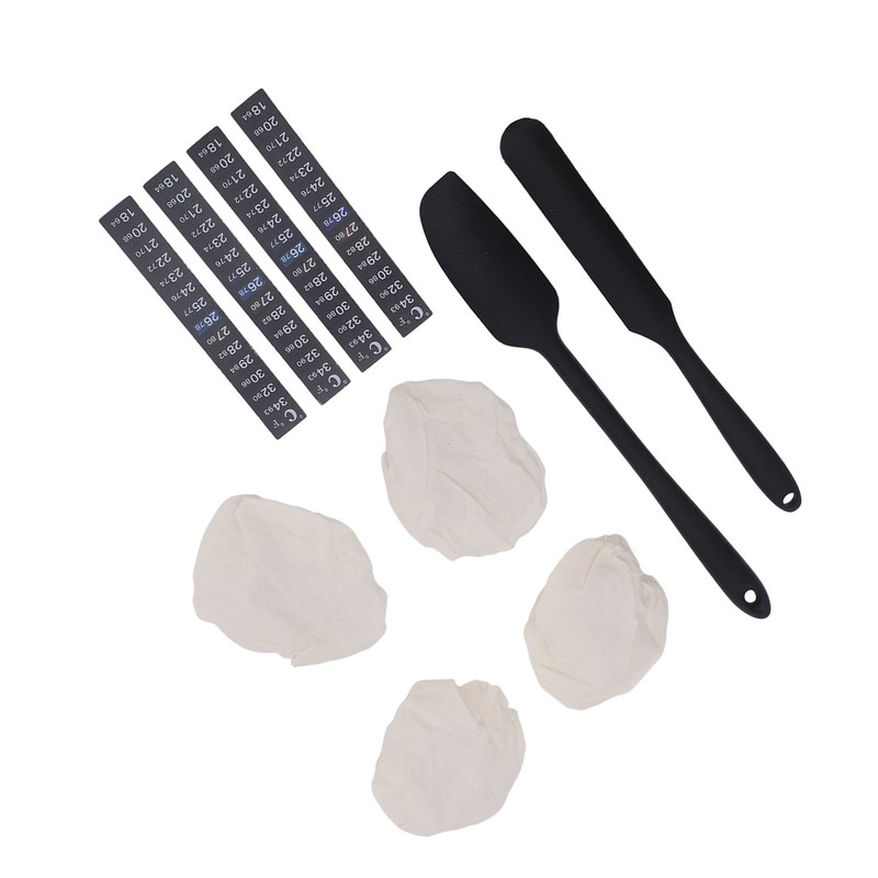 Sourdough Starter Set with Thermometer Strip Cloth Cover Efficient Bread