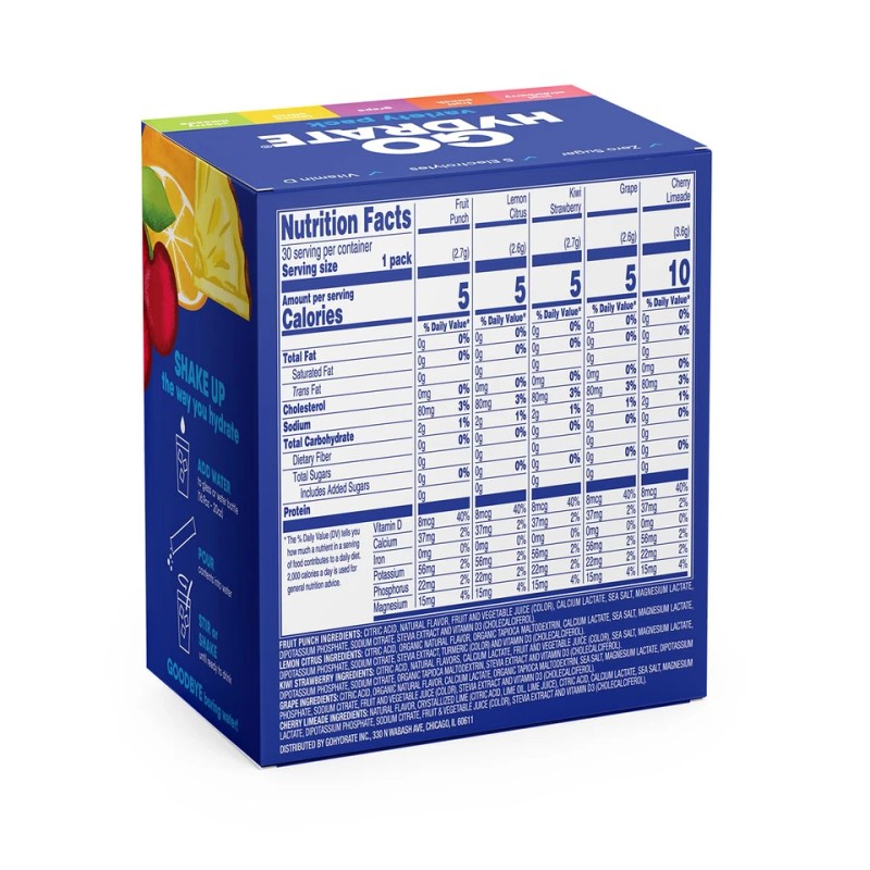 Instant Hydration Packets - Low Sodium Electrolytes Drink Mix -