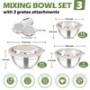TeamFar Mixing Bowls, 3PCS Stainless Steel Serving Salad Bowls with