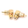 ZUYO 2Pcs 90 Degree RCA Adapter,Gold-Plated Right Angle Connector Male