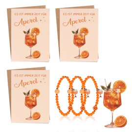 TUZELIYA Aperol Gifts Woman - Includes Aperol Bracelet Greeting Card and Socks - Wenn Du Das Lesen Kannst Bring Mir Apero Spritz - Aperol Decoration for Girlfriend and Aperol Lovers for Birthday and