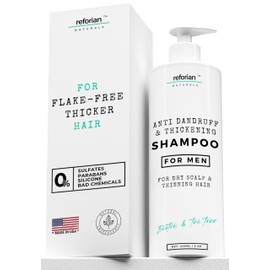 REFORIAN Anti Dandruff Shampoo for Men Tea Tree Oil Shampoo for Dandruff Treatment Natural Zinc Shampoo for Thinning Hair Thickening Shampoo for Men Hair Loss Mens Biotin Shampoo