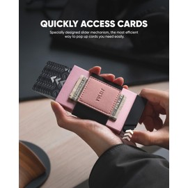 VULKIT Credit Card Holder Wallet Slim Minimalist Metal Pop Up Wallet with Money Band and RFID Blocking, Holds Cards Bills and Cash