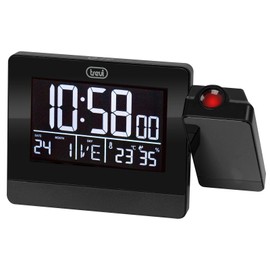 Trevi EC 884 PJ Projection, Large Display with Backlight, Calendar, Temperature, Humidity, Dimming Function, Snooze, Two Programmable Alarm Clocks, USB Charge, Black, One Size