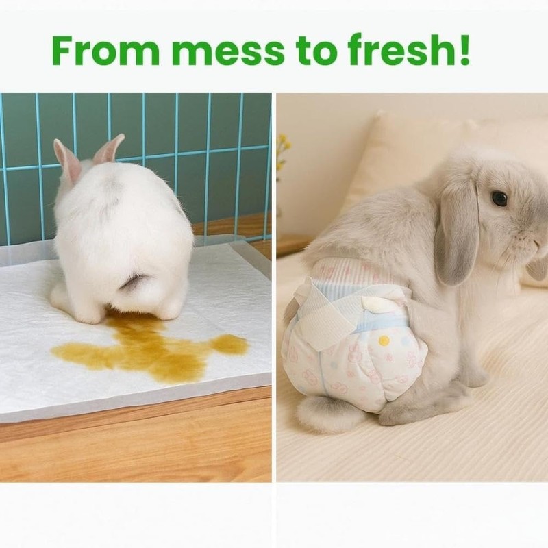 Leakproof Rabbit Diapers – Disposable Bunny Pet Diaper for Small
