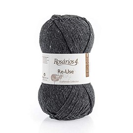 Recycled Cotton Yarn for Knitting & Crochet - 100g Ball - 100% Cotton Ecologic Yarn - Machine Wash 3ply DK Light Worsted Wool Yarn (20 Black)