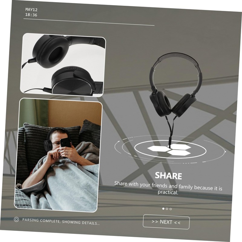 IWOWHERO 1pc Portable Noise Reduction Headset Comfortable Over Ear Headphones