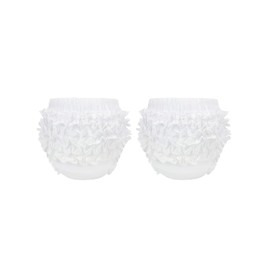 Century Star Toddler Girls Panties Diapers Cover for Baby Girls Toddler Kids Ruffle Panties Girl's Cotton Shorts White/White 6-12 Months