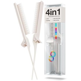 ColorBow Peine de clip de cola de rata (paquete de 2) peine alisador de pelo, peine de hierro plano, peine de alisado, herramientas de peinado para colorear el cabello, herramientas de corte y guía de hierro plano