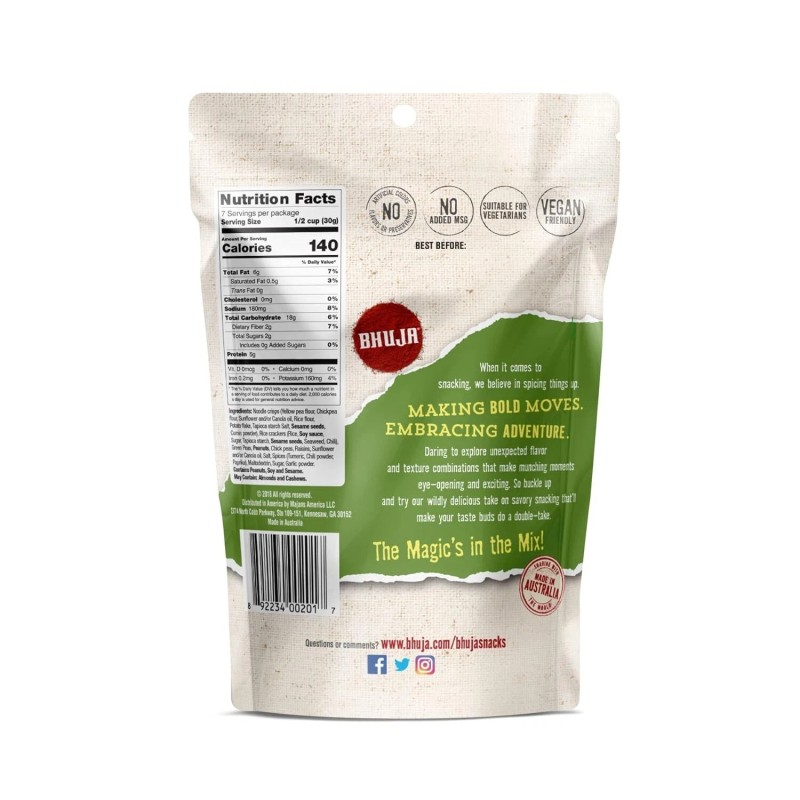 Bhuja Cracker Mix, 7-ounce Bags (Pack of 6)