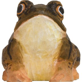 WILDLIFEGARDEN Wildlife Garden WG5944 Bog Frog - Hand Carved Wooden Animal Figure