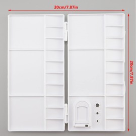 Prmape 2 Pcs Paint Palette with 25 Wells, 7.8 * 3.9-inch Watercolour Mixing Palette, Portable Folding Paint Palette for Kids and Adults to Create DIY Craft Professional Art Painting