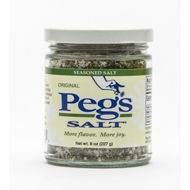 Peg’s Salt (Original) Seasoned Salt - Gourmet Seasoning - All Purpose for Cooking - Salt with Herbs and Spices - No MSG - No Sugar - Keto - 8 Ounces