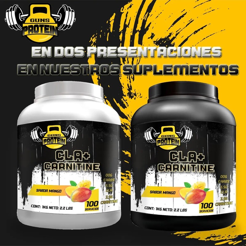 Cla Carnitina 1kg Guns Suplements 100 Servs Pre Entreno