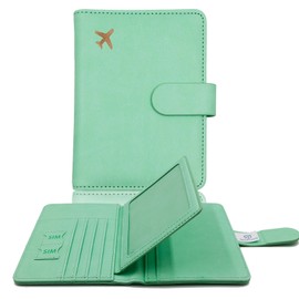 Melsbrinna Rfid Passport Holder for Travel women/Men, Cute Passport Wallet Rfid Blocking Card Slots, Rfid Passport Cover/CaseTravel Wallet, Passport Book Holder (1, Green3)