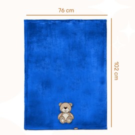 Be Mammy BE20-168 Warm Baby Blanket Baby Gift (Dark Blue - Bear)