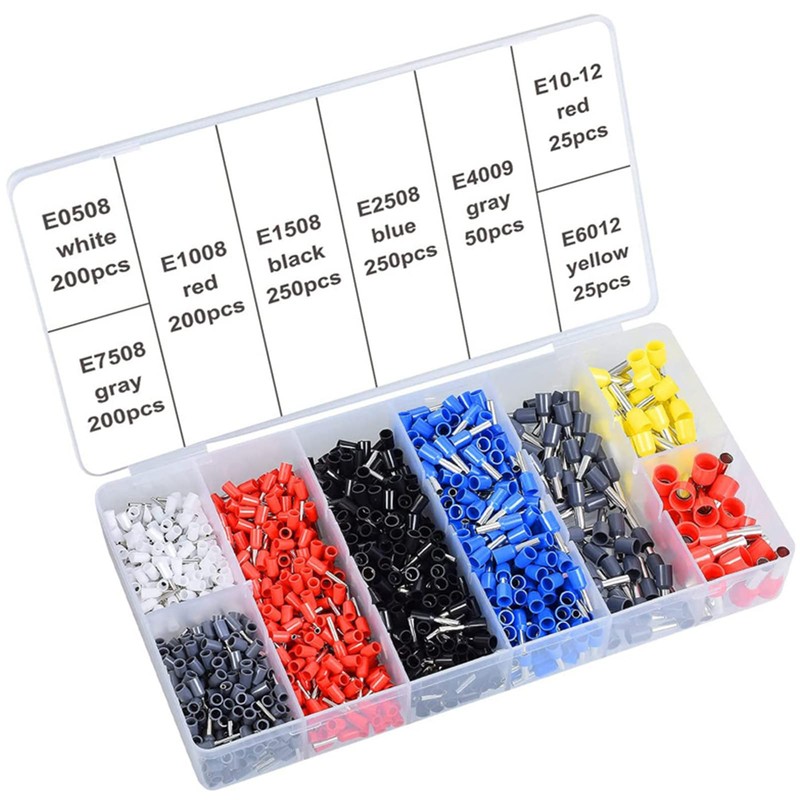 1200 Pieces Insulated Wire Terminals Kit, AWG23-7 Self-Adjustable Ratchet Wire