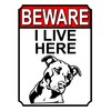 SHAWPRINT BEWARE I LIVE HERE METAL GATE SIGN DOG 200MM X 10MM (1503H1)