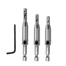 3Pcs HSS Door Window Cabinet Self Centering Hinge Drill Bits Set Center Hinge Drill Bit Mill Tool for Opening Hole-5/64 Inch 7/64 Inch 9/64 Inch for Woodworking Window Door Hinge
