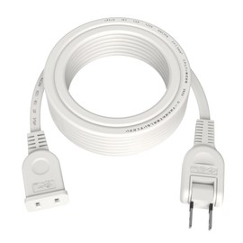 Extension Cord, Thin, 32.8 - 32.8 ft (10 - 10 m), White, 0.3 - 32.8 ft (0.1 - 10 m), Swing Plug, 15A, 1,500W, AC Adapter, Neatly Connected, Double Sheathed, Insulated Cap, Tracking, Soft, Slightly