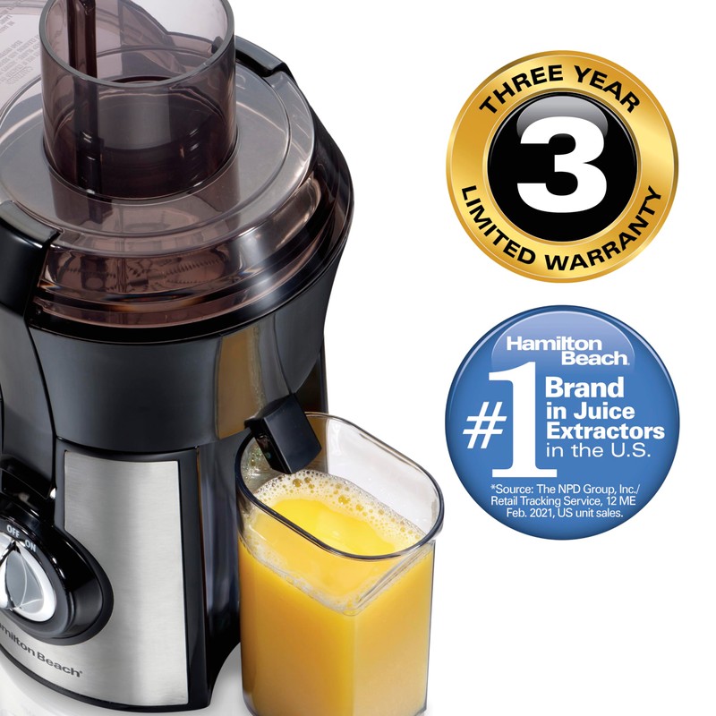 Hamilton Beach Juicer Machine, Big Mouth 3” Feed Chute for