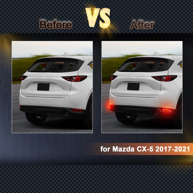 ZDEERAOTO Rear Bumper Reflector Light Fog Light DRL Lamp Feature