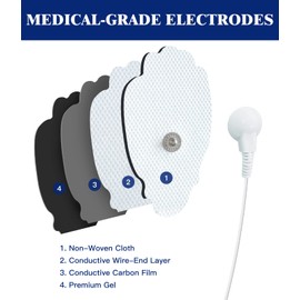 20 Pack TENS Unit Electrodes Pads, Reusable Self-Adhesive Latex-Free Non-Irritating Replacement Patches for TENS Massager with Standard 3.5mm Snap-on Connector, Compatible with Belifu, Brilnurse TENS