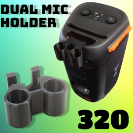3DBeats Dual Microphone Holder 2x Mic Bracket for JBL Partybox 310 320 Speaker