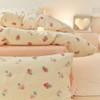 Nayoroom Strawberry Duvet Cover Set Twin Size Girls Cute Pink