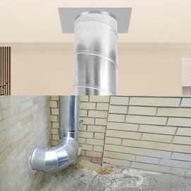 8" Inch Duct Connector Flange: Mineye Galvanized Steel Duct Flange for HVAC Connector, with Square Spigot Wall Plate – Dryer Vent Adapter and Mounting Plate, HVAC Systems, Airflow Management