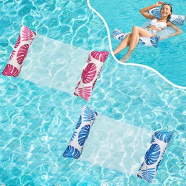 Gute Inflatable Pool Floats,2 Pcs Inflatable Pool Hammock for Adults,4 in 1 Swimming pool inflatables,pool hammock for Summer Beach Party Travel