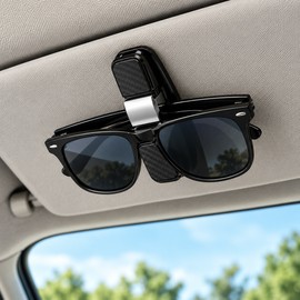 Car Eyeglass Holder for Driving – 80° Rotating Multifunctional Clip for Glasses, Tickets & ID Cards