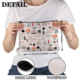 PWHAOO Book Inspired Gift Book Fan Makeup Bag Book Club Cosmetic Bag Bookish Merch