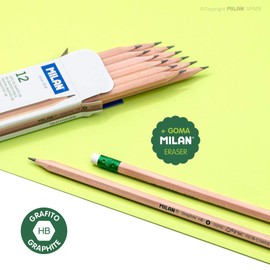 MILAN Box of 12 Graphite HB Hexagonal Pencils, FSC Certified Wood (071212FSC)