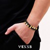 VEXXS Leather Bracelet (Cubic Zirconia - Gold, 8.50)