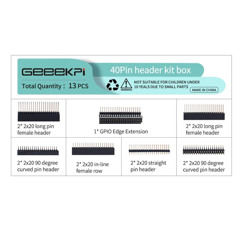 GeeekPi 2x20 40 Pin Stacking Female Header Kit for Raspberry