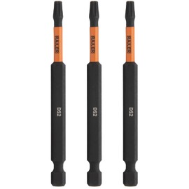 Railer Double Square #2 Impact Driver Bits - 8 Point Star Bits for Trailer Screws. S2 Steel, 3-1/2 Inch Power Bits (3 Pack)