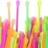 200pcs Snow Cone Spoon Straws, BetterJonny Plastic Spoon Straws Drinking